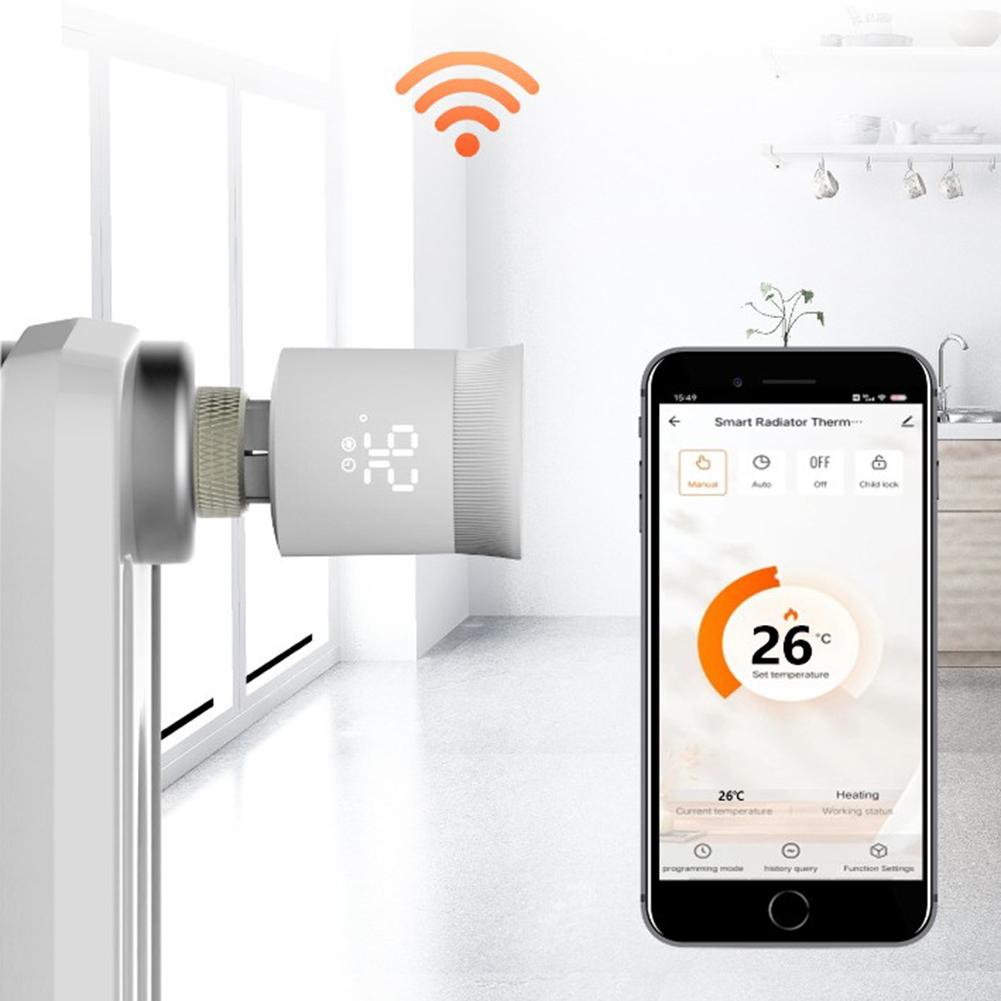 Programmable Heating Valve with Smart Radiator Thermostat Featuring Remote Control for Home Temperature Adjustment