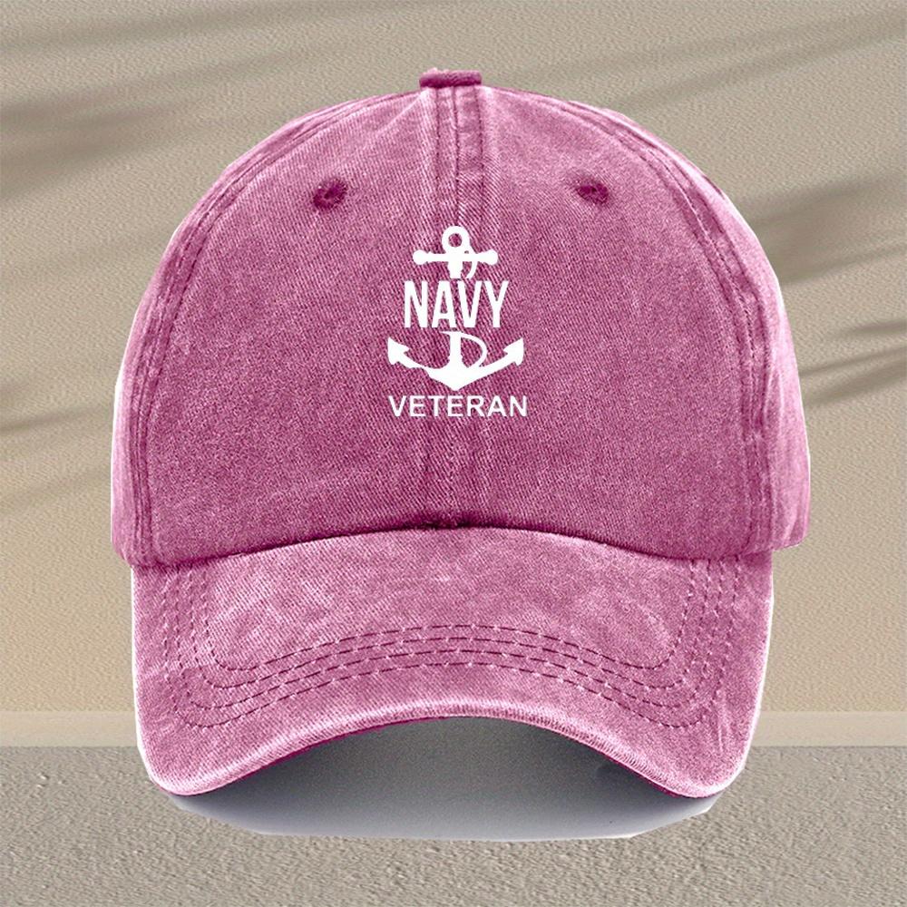 Mens Vintage Nautical Anchor Print Adjustable Washed Baseball Cap Lightweight Retro Hat Suitable for Outdoor Travel Sports