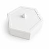 White Hexagonal Jewelry Organizer Box with Lid