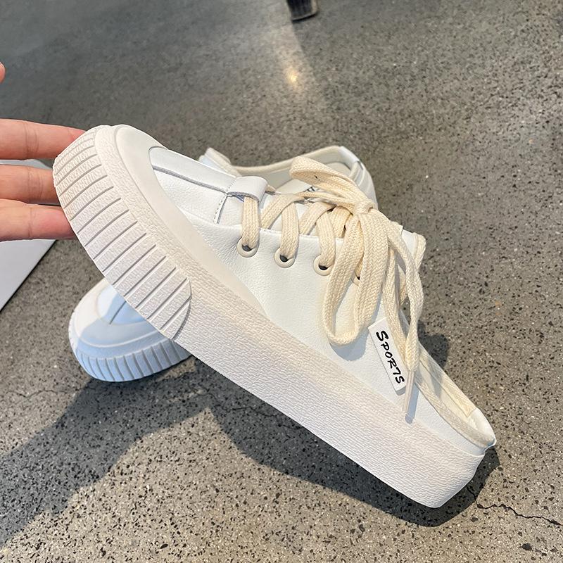 Skinn Baotou Half Slippers Sommer Nye innendørs og utendørs Sandaler og tøfler Dame Nett Rød All-Match Flat Lazy Sko