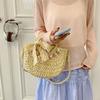 Fresh and Light Floral Woven Bag, Beach Vacation Bag, Beachside Single Shoulder Bag, Handbag, Grocery Basket Bag Casually