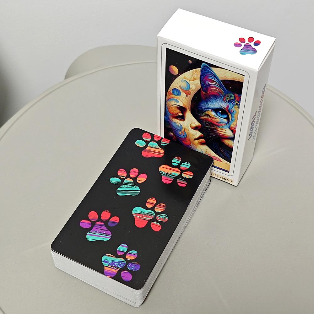 78 Carte dei Tarocchi del Gatto Colorate per Principianti Mazzo Felino Ricco di Colore e Fascino 10,3*6 cm