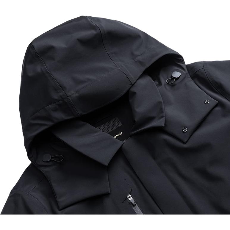 Anta Champion All-Weather Series Solid Color Zipper Hooded Woven Sports Cotton Jacket Men Jacket Black 152410801-2