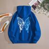 New Shoulder Sleeves Beautiful Butterfly Print Sportswear Women's Creative Fashion Casual Hooded