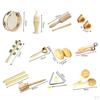 5 Pieces Musical Instruments Set Educational Toy Wooden Percussion Creative Natural Wood