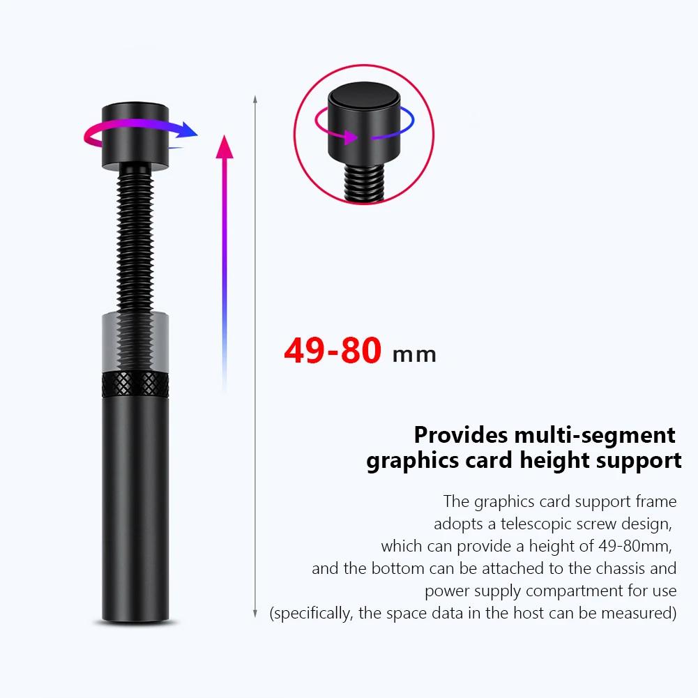 Grafikkortshållare i aluminiumlegering Justerbart grafikkortsstöd Magnetiskt skydd Videokortsställ för Atx/m-atx/itx-chassi