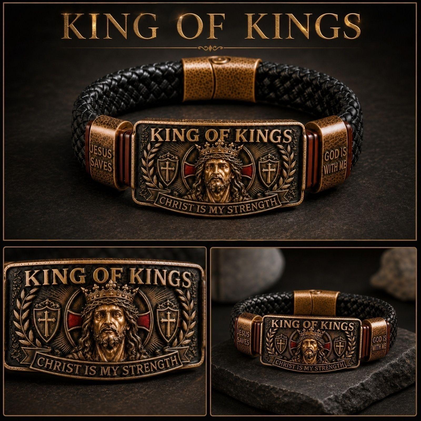 Christian Bracelet King of Kings Jesus Christ Is My Strength Religious Wristband Jesus Saves God Is With Me Inspirational Jewelry Gift One Size
