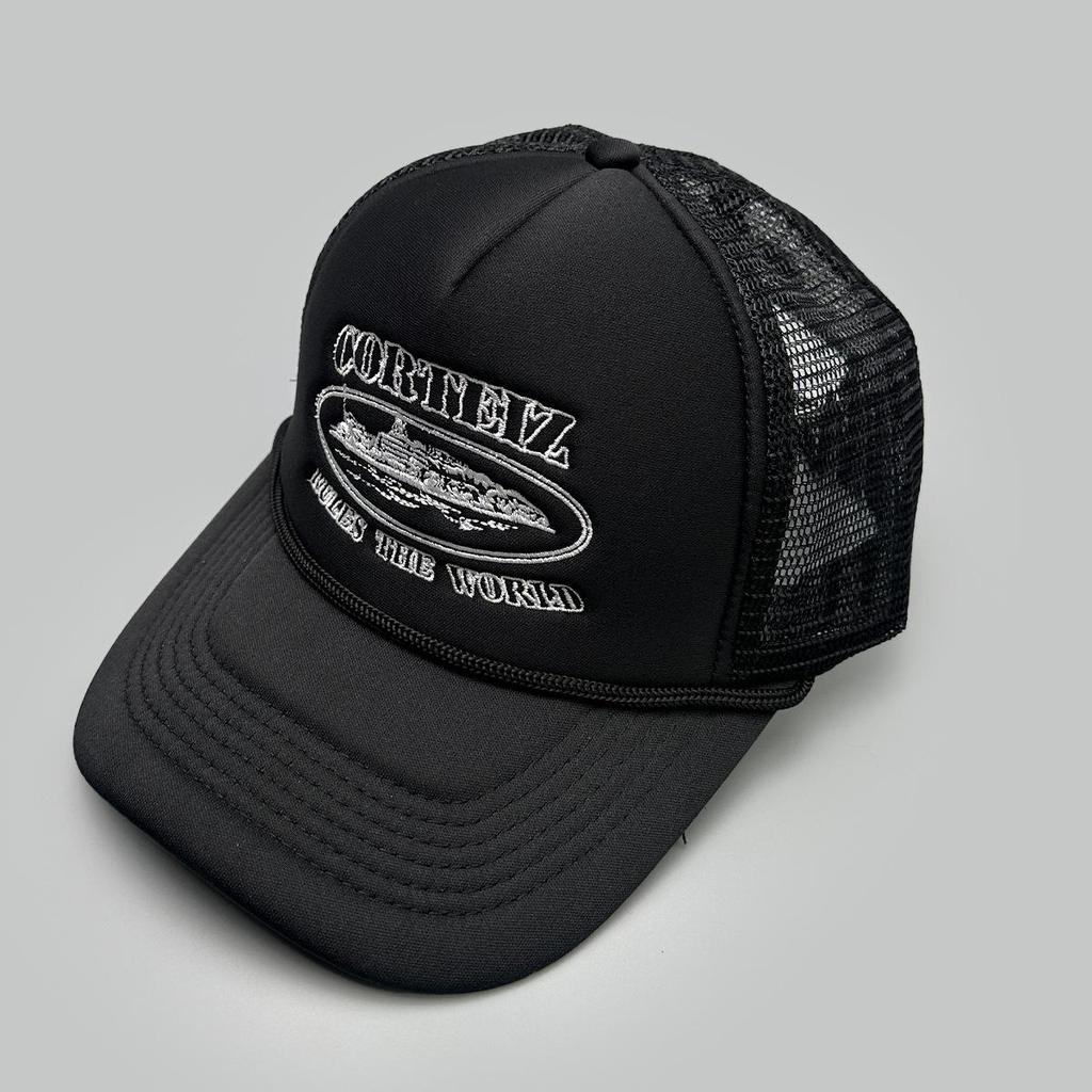 Neue Pentagramm-Stickerei Baseballkappe - Unisex Sonnenschutz Trucker-Hut mit Netzrückseite