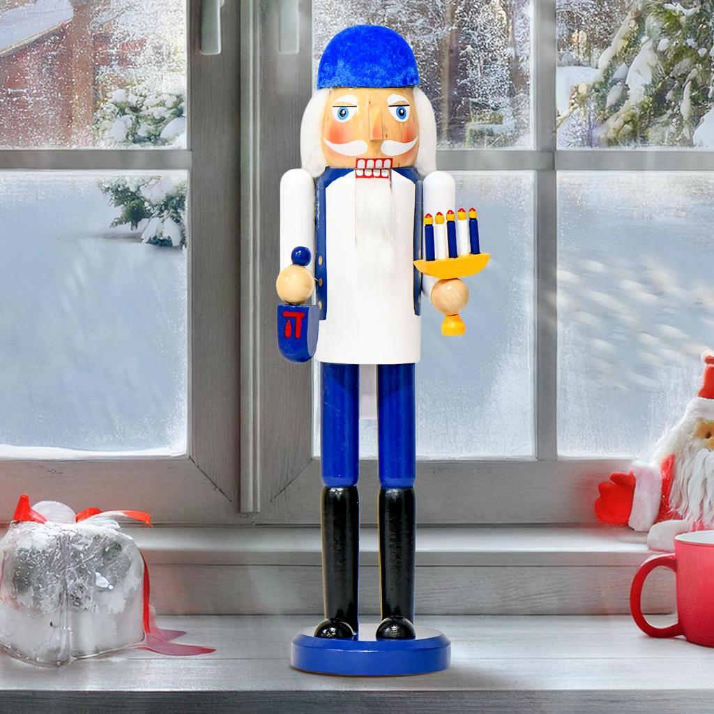 Nutcracker Christmas Decor Decorative Nutcracker 14inch Wooden Figurine Decoration For Indoor Outdoor Home Porch Party Family