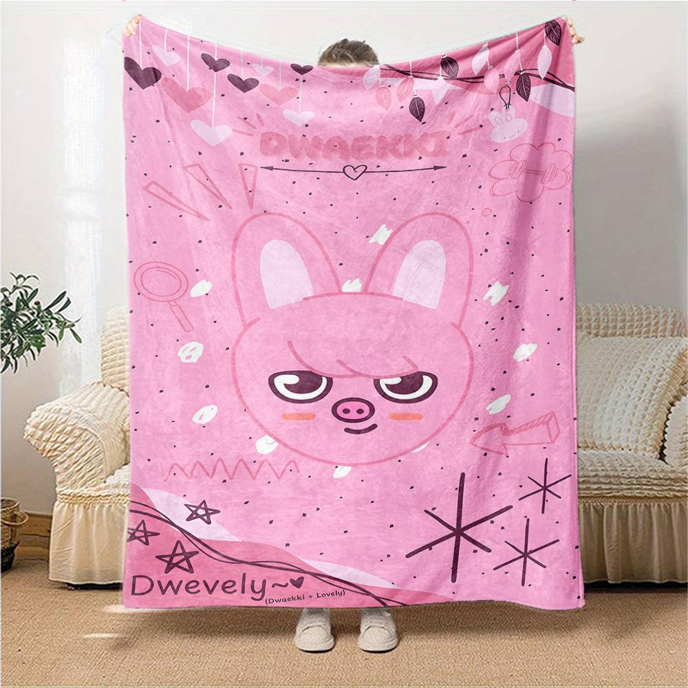 1Pc Cute Animal Expressions Blanket For Couch Bed Plush Cozy Fuzzy Blanket Super Soft Warm Blankets For Fall And Winter 091843