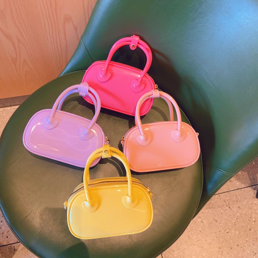 Pvc Jelly Bag Summer Candy Color Shoulder Crossbody Mini Bag Fashion Portable Pillow Women'S Bag