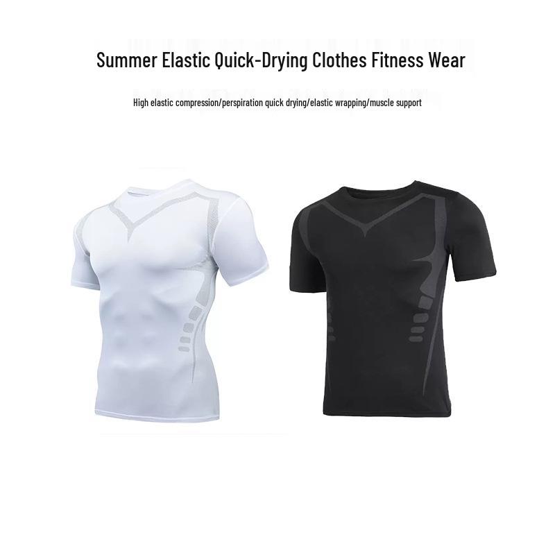 Tricou Sport Bărbați cu Uscare Rapidă și Compresie pentru Fitness, Alergare, Baschet și Fotbal