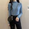 Autumn Winter Knitted Ribbed Turtleneck Sweater Women Clothes Long Sleeve Slim Basic Pullover Woman Sweaters Solid Tops