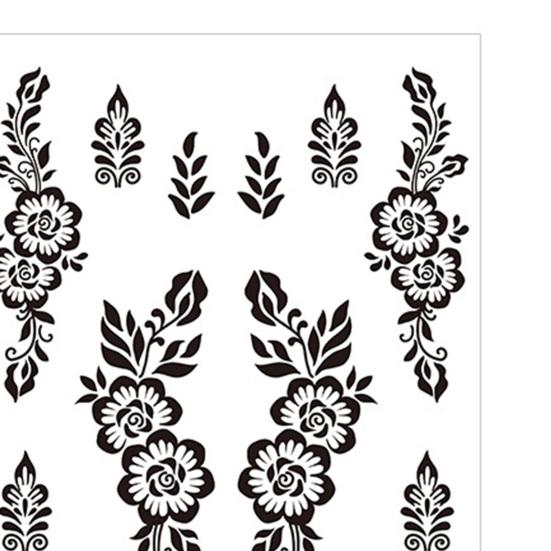 Temporary Tattoos Stickers Fake Body Arm Chest Shoulder Tattoos with Black Lace Flower