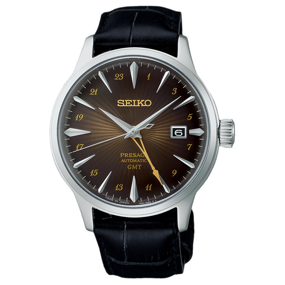 

SEIKO Automatic/Manual Mechanical Movement Leather Strap Watch 40.5mm Men s Watches Black Dial SSK039J1 Black Dial