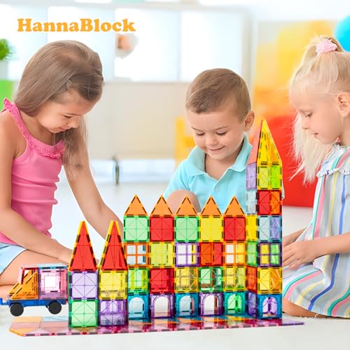 HannaBlock 80 Pcs Magnetic Blocks, Magnetic Toy for Children, Educational Toy, Magnetic Blocks, Magnetic Toy, Birthday Present, Christmas Gift, Gift