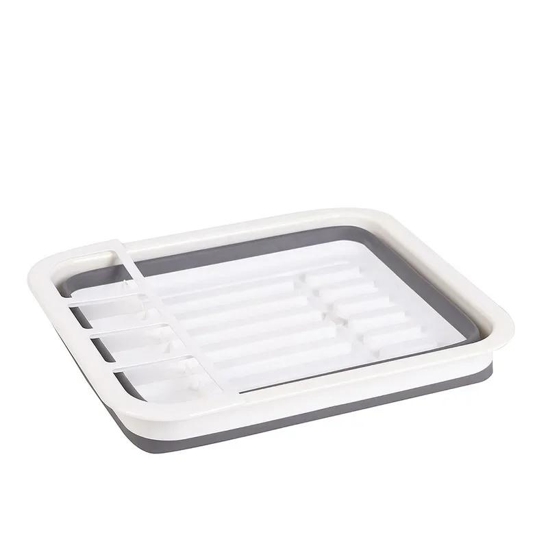 Kitchen Tools Foldable Dish Rack Kitchen Storage Holder Drainer Bowl Tableware Plate Drying Rack Shelf Dinnerware Organizer