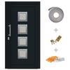 Front Door - VIDAXL - Anthracite - 108x200 Cm - PVC - 5-point Security