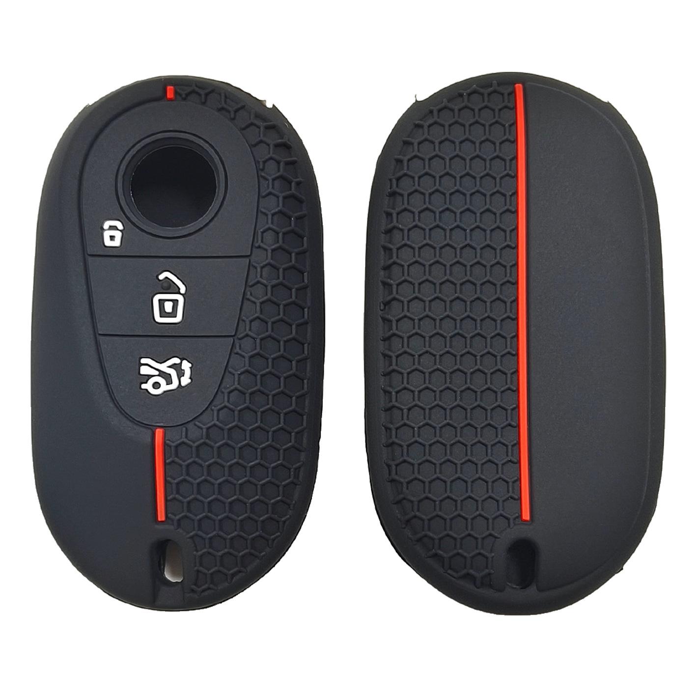 

Silicone key cover, suitable for Mercedes-Benz C-Class remote control 3-button honeycomb pattern C260L key bag