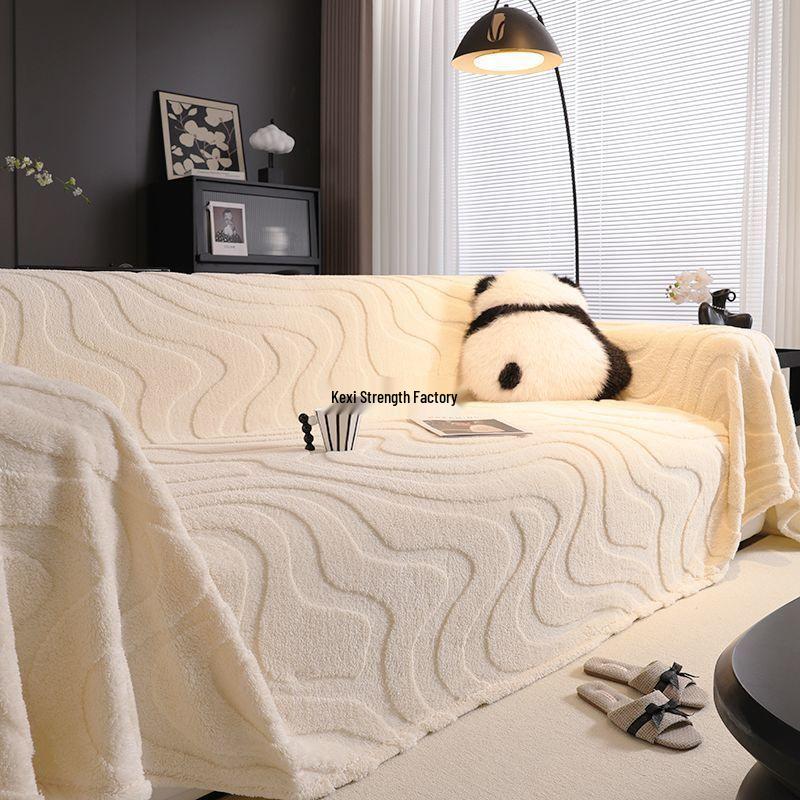 Plush Non-Slip Cat-Scratch-Proof Sofa Cover for Autumn/Winter