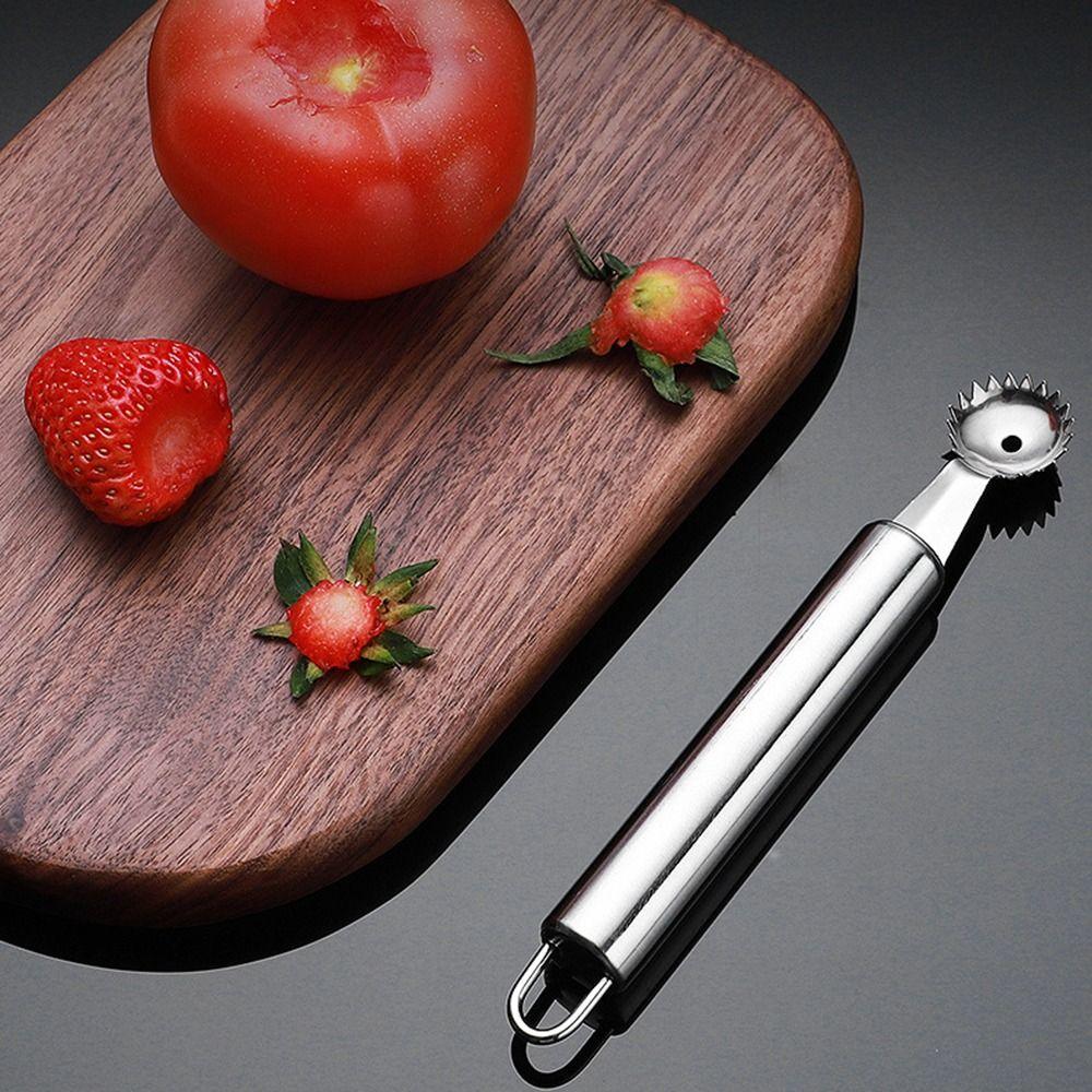 Steel Cherry Multifunction Tomato Tweezers Strawberry Huller Fruit Stem Remover Leaf Peeler