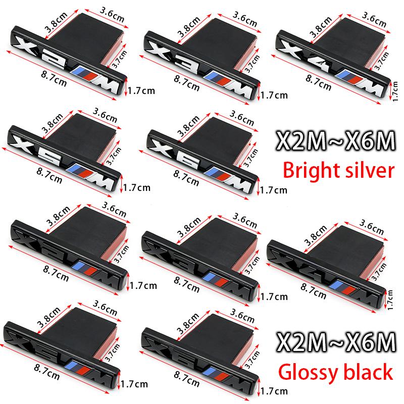 BLS1 ABS X Badge Car Front Grille Emblem For BMW M X2 X1 X3 X4 X5 X6 F48 G01 E83 F39 F10 F30 G11 G07 G86 G80 G60 E60 E46 Accessories