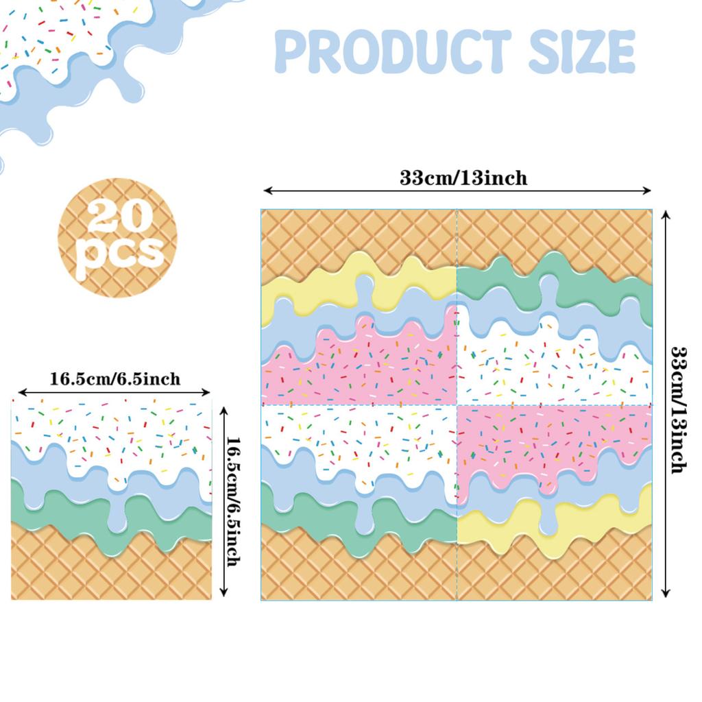 Ice Cream Theme Birthday Party Decorations - Themed Party Supplies for Kids Birthday, Fun Ice Cream and Sundae Decor