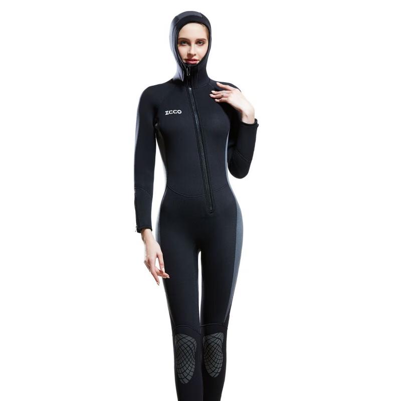 Women s 5mm Hooded Front-Zip Wetsuit One Size