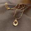 Titanium Steel Gold Brick Necklace for Women - Luxury 2025 Style, High-End Sweater and Collarbone Chain, Non-Fading.