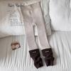 Girls' Autumn/Winter Fleece-Lined Stripe Leggings - Thick, Warm Nine-Point Pants