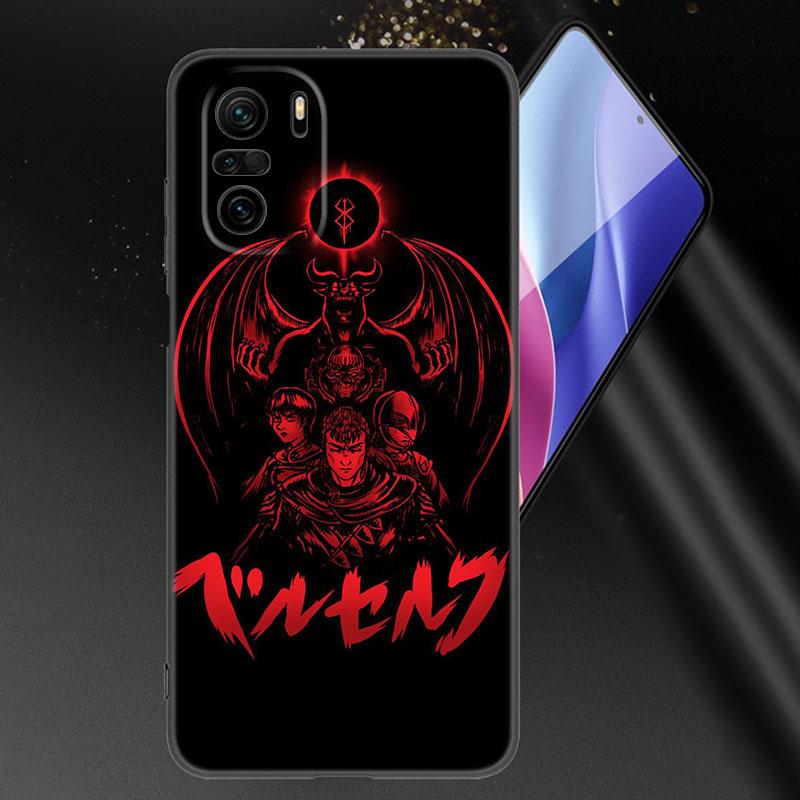 Anime Berserk Guts Phone Case For Xiaomi Mi POCO X3 NFC GT M4 M3 12 11T 10T Pro A3 11 Lite NE 5G 12X 11i F3 Soft TPU Black Cover