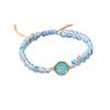 Blue Round Opal Bracelets Bangles Stones Beaded Braided Balance Yoga Jewelry