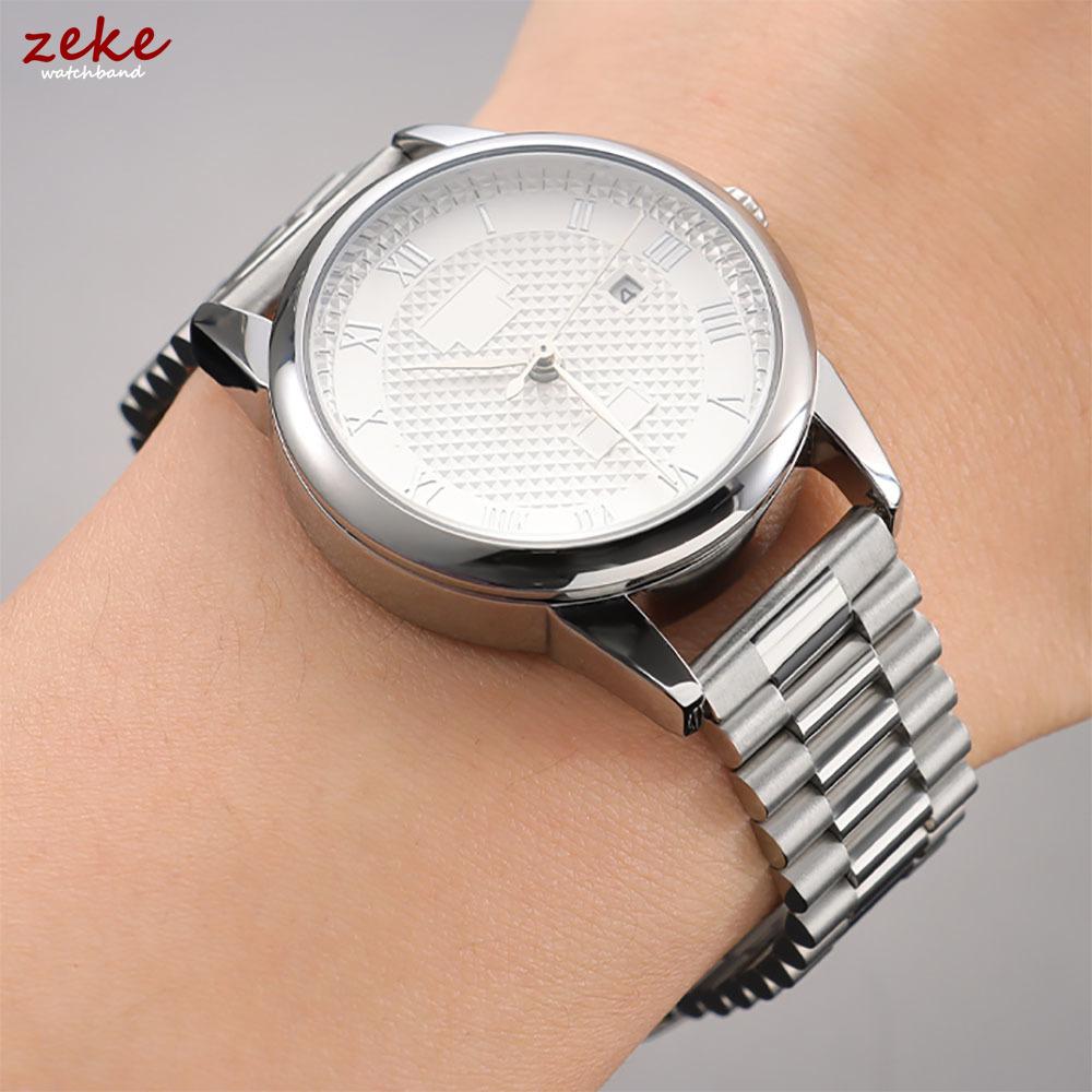 Silver Gold Solid Stainless Steel Watch Bracelet 10mm 12mm 14mm 16mm Universal Watchbands Casual Metal Double Clasp Watch Strap