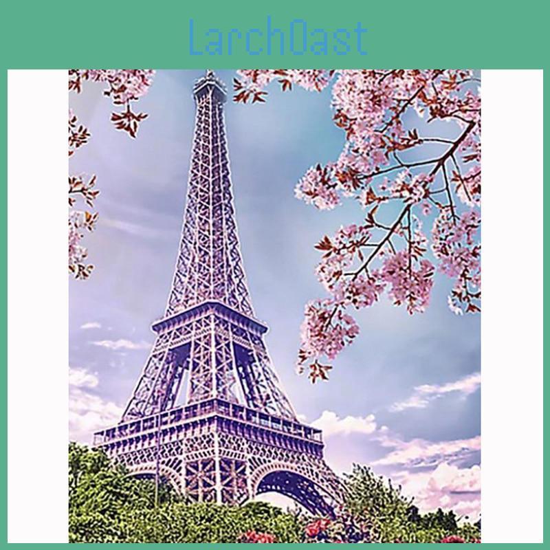Diamond Diy "tower Painting 5d And Cherry" Diamond Embroidery Cross Stitch Rhinestone Painting