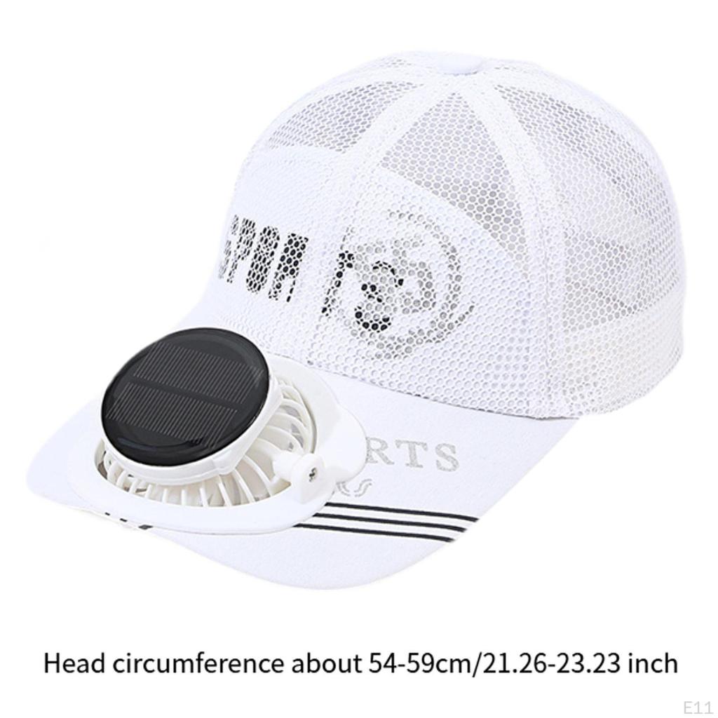 Hat with Solar-Powered Fan for Hiking and Cycling