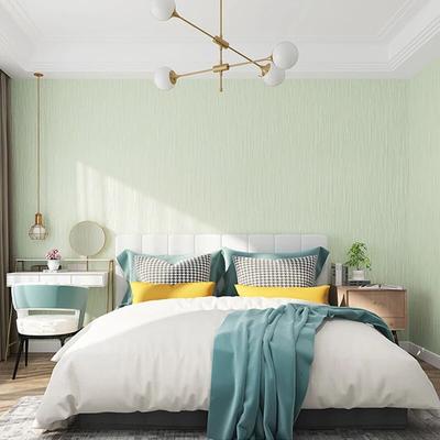 5m Self-Adhesive Wallpaper Waterproof Solid Color Linen Pattern Living Room Bedroom Room Cabinet Decoration Wall Sticker