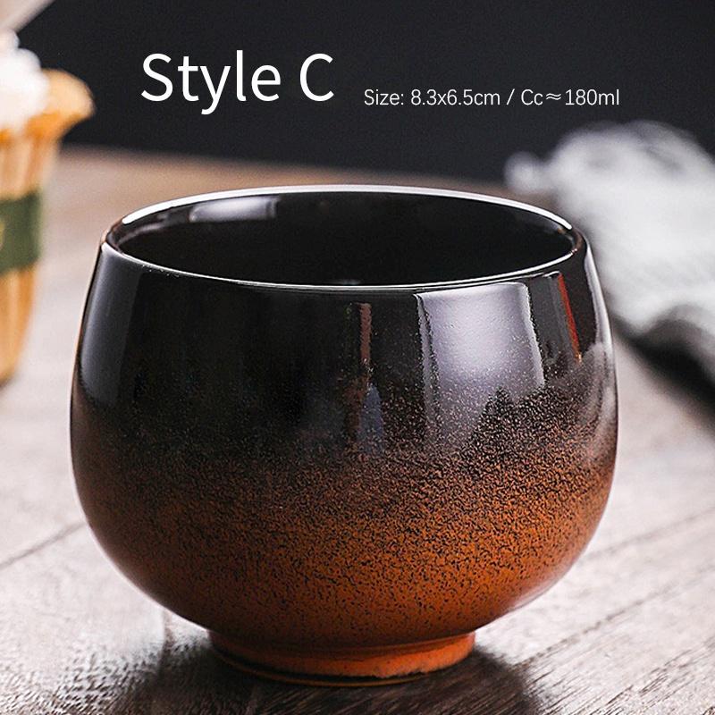 180ml Ceramic Tea Cup Tianmu Glaze Kiln Change Tea Set