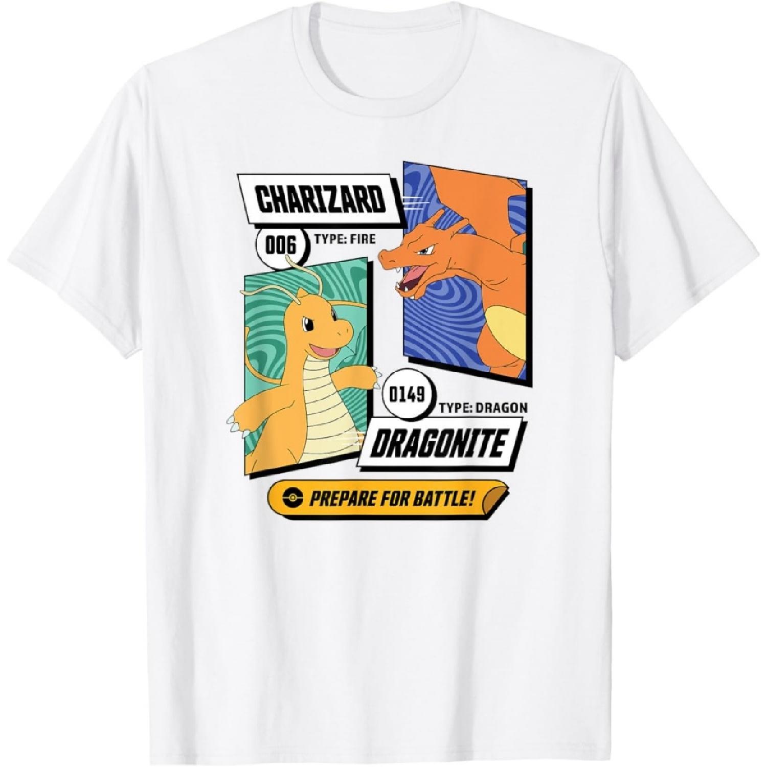 Pokémon - Dragonite Charizard Prepare For Battle T-Shirt XXXXXL белый