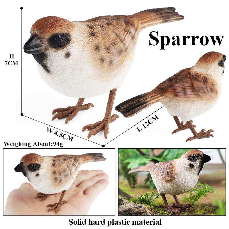 Oenux Bird Nest Animals Peacock Parrot Trogon Hornbill Owl Model PVC Action Figures Big Garden Decoration Cute Kids Toy Gift