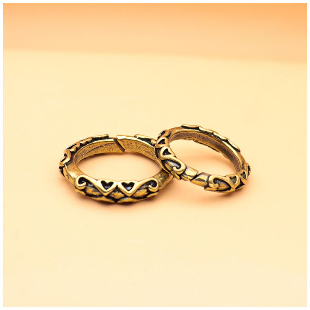 Women Vintage Ring Exquisite Dressing Decors Hand Ornament Ladies Brass Rings Gifts Fingers Decor Festival Gift