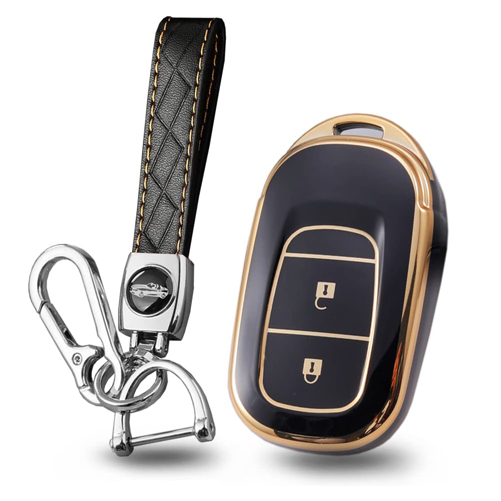 

Эксклюзивный брелок для ключей Honda, чехол для ключей, силиконовый стильный HONDA Civic Smart Key для серии Vezel RV RV3 RV4 RV5 RV6 2021 2022 Подходит для 2 A Черный