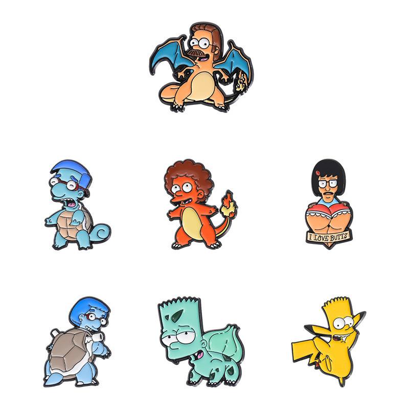 Unique Cartoon Style Anime Pet Series Badge Brooch Featuring Whimsical Turtle Design