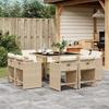 VidaXL Garden Dining Set and Cushions 9 Pcs Beige Poly Rattan 3277965