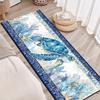 1pc Blue Water Ripple Long Runner Rug 2D Print Non-Slip Machine Washable for Hallway/Kitchen/Bedroom/Entryway/Living Room Decor