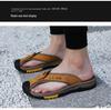 2025 Men's Plus Size Cowhide Toe-Loop Flip-Flops: Lightweight Retro Beach & Casual Thick Sole Sandals