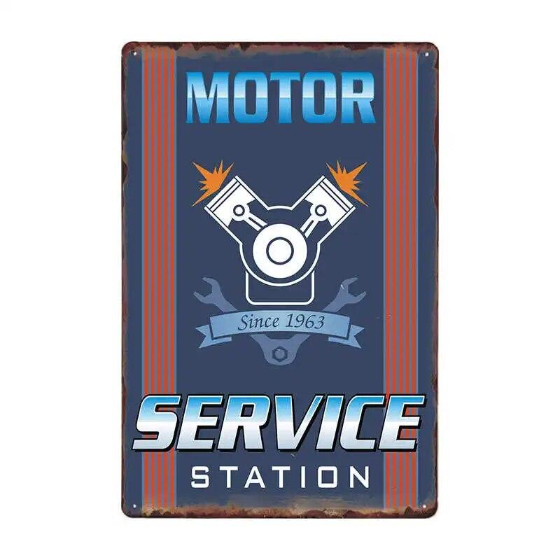 GARAGE FULL SERVICE Vintage Metal Signs Car Garage Retro Poster Bar Wall Decor Plaque Painting Art 20x30 CM