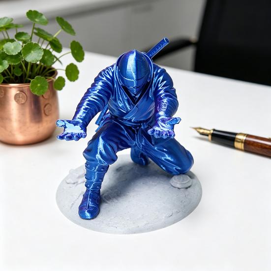 Ninja Pen Holder for Desk Kneeling Ninja Samurai Pencil Holder 3D Printed Pen Holder Gift for Boys Students Office Workers