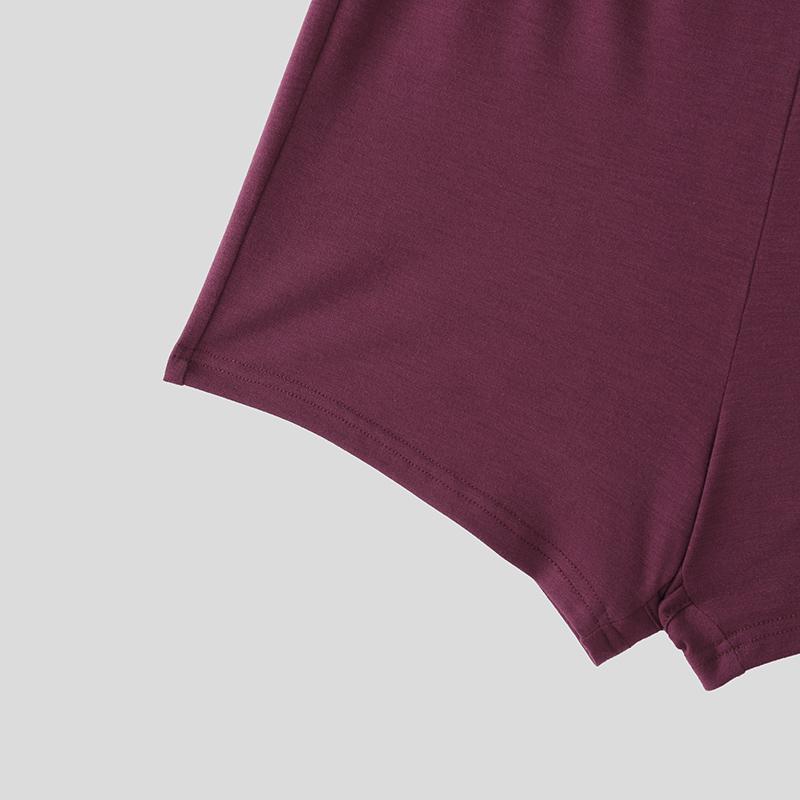 Men Elastic Waist Back Cutout Home Wear Mini Pants Shorts Pajamas