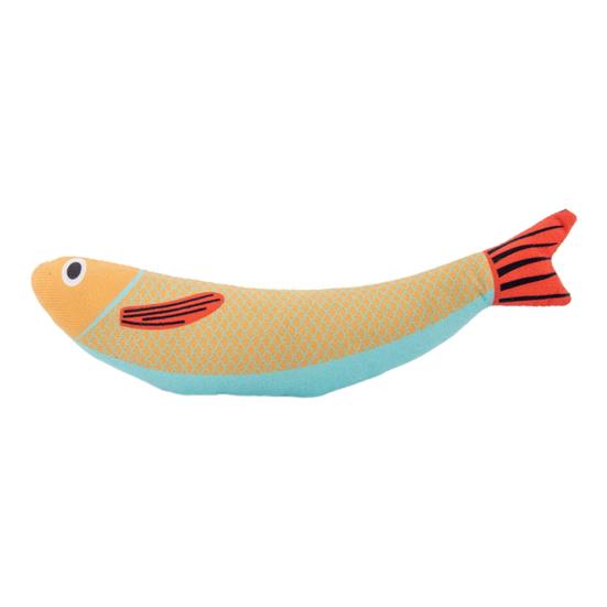 Plush Pet Chew Toy Squeaky Fish Interactive Cat Kicker Toy Soft Stuffed Animals Teething Toy for Indoor Dogs Cats And Kittens