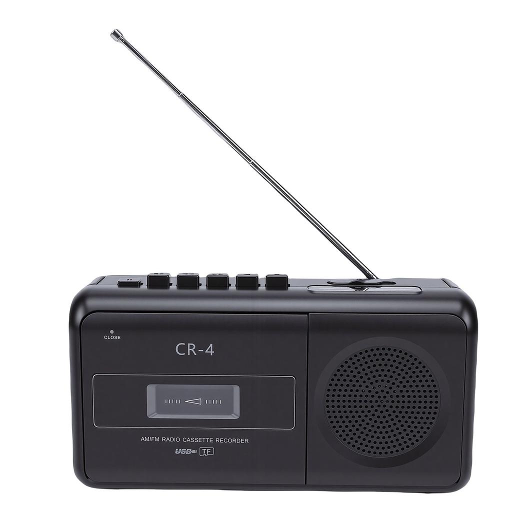 Portable Cassette Tape Recorder Player AM FM Radio Stereo Built in Mic USB Interface 3.5MM Headphone Jack Battery AC